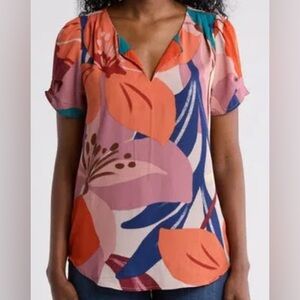 New - DR2 by Daniel Rainn Pinch Sleeve Blouse